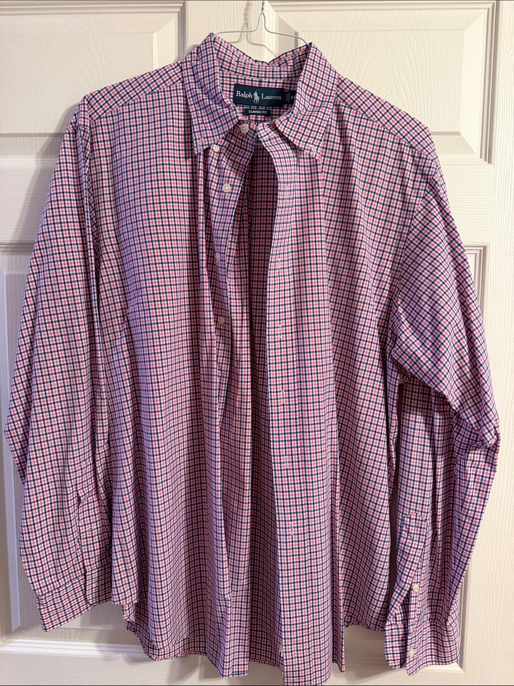 Ralph Lauren Pink & Blue Check Cotton Button-Down Shirt